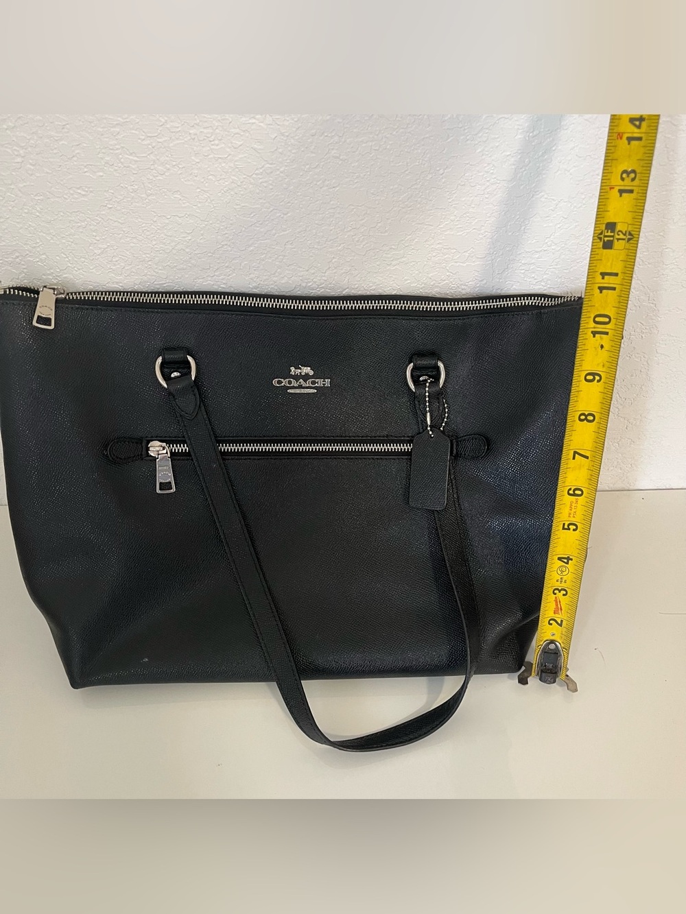 Coach Black Leather Tote Bag with Silver Hardware - Picture 16 of 16